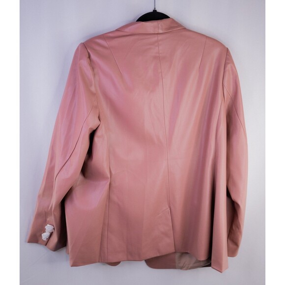 Wildfang Dusky Rose Leather Blazer Jacket - Picture 12 of 16